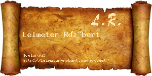 Leimeter Róbert névjegykártya